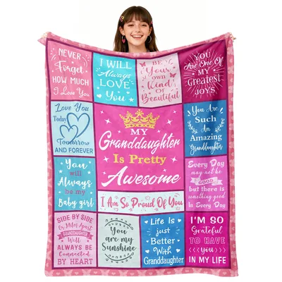 Granddaughter Love Message Blanket: My Granddaughter Is Pretty Awesome