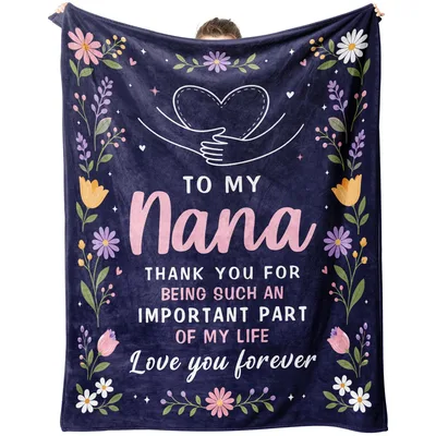 To My Nana Thank Blanket: Floral Design for Grandchildren