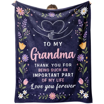 To My Grandma Thank You Blanket: A Floral Tribute to Family Love
