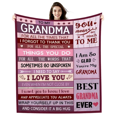 To My Grandma I Love Blanket featuring a heartfelt message