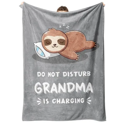 Sleepy Sloth Grandma Charging Blanket for Napping Lovers