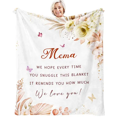 Mema We Love Blanket: Floral Design for Grandchildren