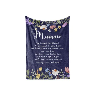 Mamaw Hugged This Poem Blanket features a sentimental verse