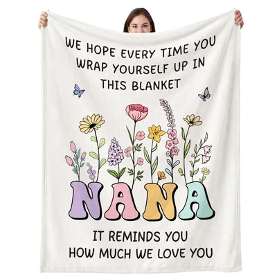 Nana Wildflower Letter Blanket: A Colorful Gift for Grandmothers