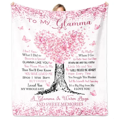 Butterfly Tree Grandma Blanket: To My Glamma Heartfelt Design