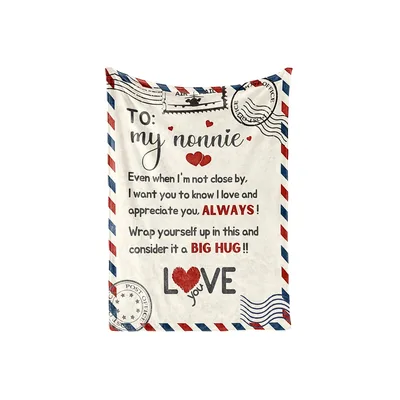 Nonnie Grandma Letter Blanket Airmail Design for Grandmothers