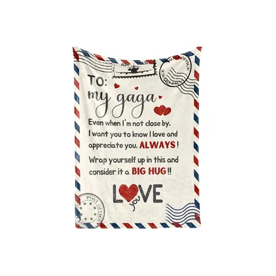 To My Gaga Letter Blanket: Airmail Design for Grandparents