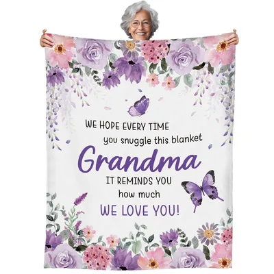 Grandma Purple Flowers Blanket: A Floral Gift of Love