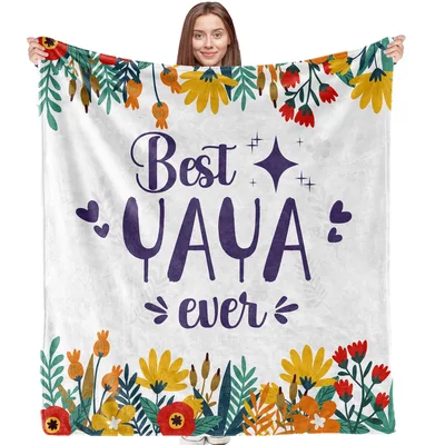 Best Yaya Ever Floral Blanket: A Grandmother Gift with Wildflowers