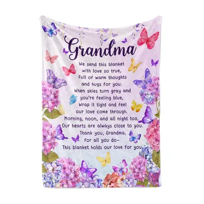 Butterfly Grandma Poem Blanket - A Sweet Tribute to Grandmothers