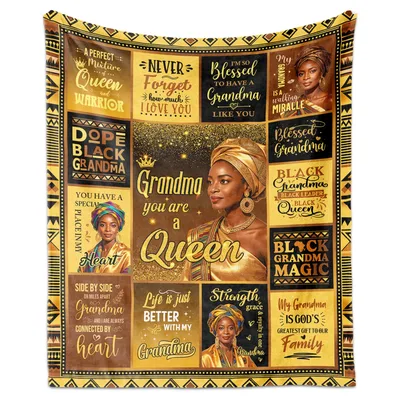 Black Grandma Queen Blanket Celebrating Strength and Family Love