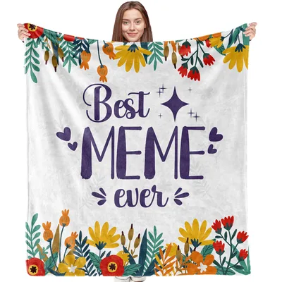 Grandma Meme Flowers Blanket: Best Meme Ever Floral Throw