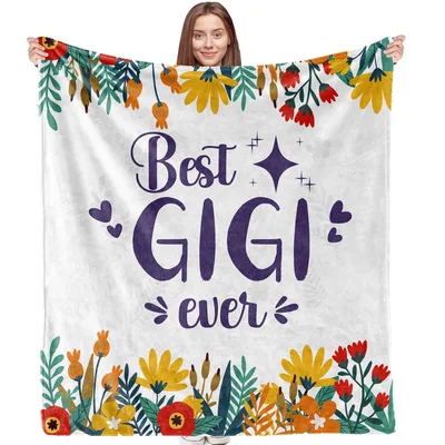 Best Gigi Ever Botanical Blanket Celebrating Grandma with Floral Art