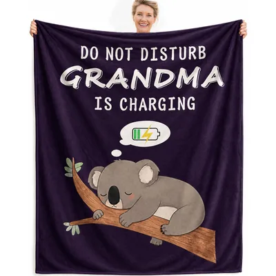 Sleeping Koala Grandma Blanket: Do Not Disturb Design