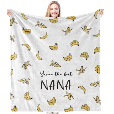 Banana Pattern Grandma Blanket: You're the Best Nana Throw