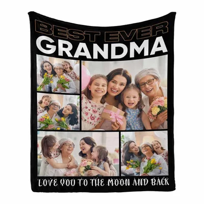 Grandma Photo Blanket Best Ever Grandmother Collage Design