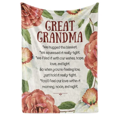 Great Grandma Poem Floral Blanket featuring a touching verse