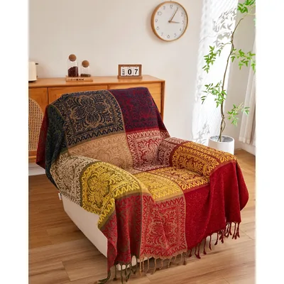 Bohemian Paisley Mandala Pattern Blanket for Cozy Living Spaces