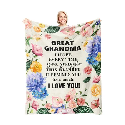 Great Grandma I Love Blanket Floral Sentimental Gift