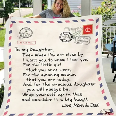To My Daughter Letter from Mom and Dad Blanket