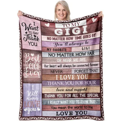 To My Gigi Thank Blanket: A Rustic Wood Plank Design for Grandchildren