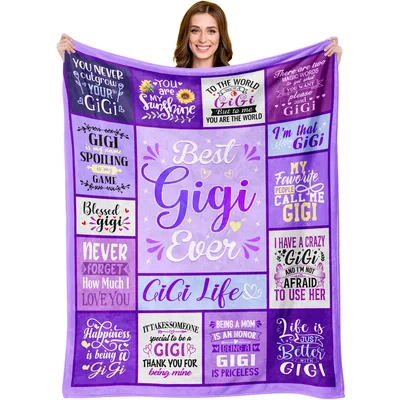 Best Gigi Ever Word Blanket: A Purple Collage of Love and Spoiling