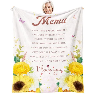 Mema Letter with Sunflowers Blanket: A Sentimental Gift for Grandma