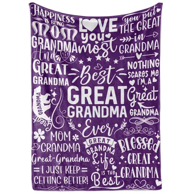Great Grandma Word Art Blanket Celebrating Family Ties