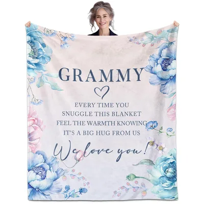 Grammy We Love Blanket: A Floral Gift for Grandma