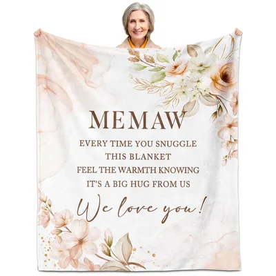 Memaw We Love Blanket: A Floral Gift of Warmth and Hug