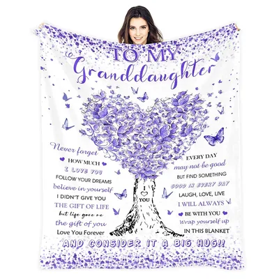 To My Granddaughter Heart Blanket: A Tree of Love and Butterflies