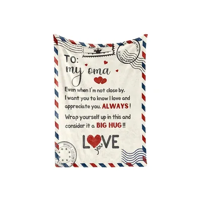 To My Oma Big Blanket: Airmail Design for Grandma