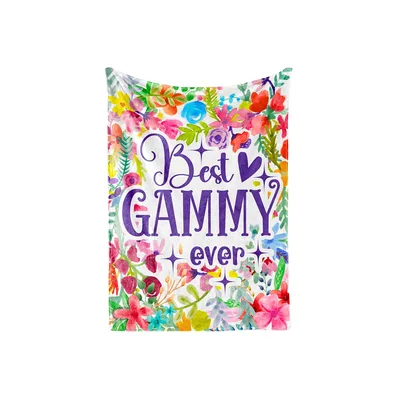 Best Gammy Ever Floral Blanket Celebrating Grandma with Flowers