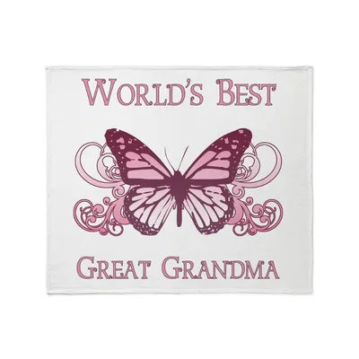 World's Best Great Grandma Blanket with Butterfly Design