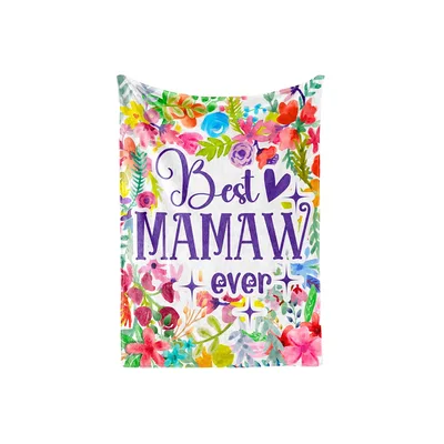 Best Mamaw Ever Floral Blanket Celebrating Grandma with Flowers
