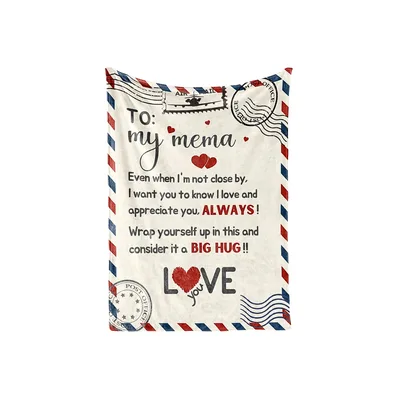 To My Mema Airmail Blanket: A heartfelt letter design for grandma