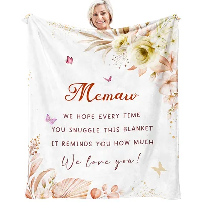 Memaw Sunflower Message Blanket: A Floral Gift Reminding Her of Love