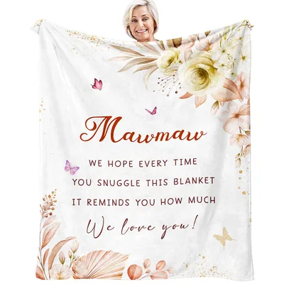 Mawmaw We Love Blanket: A Floral Gift for Your Favorite Grandmother