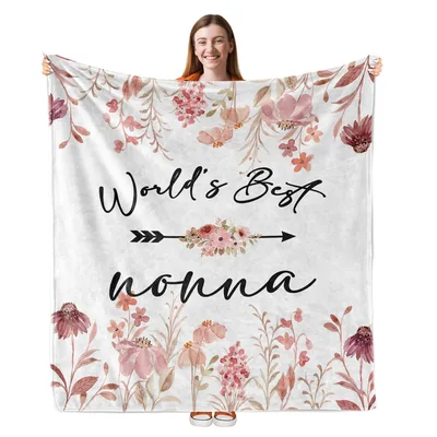 World's Best Nonna Blanket Floral Tribute to Grandmothers
