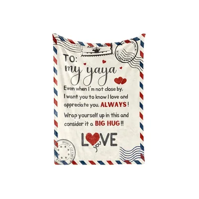 To My Yaya Air Blanket: A Vintage Mail Letter Design for Grandma