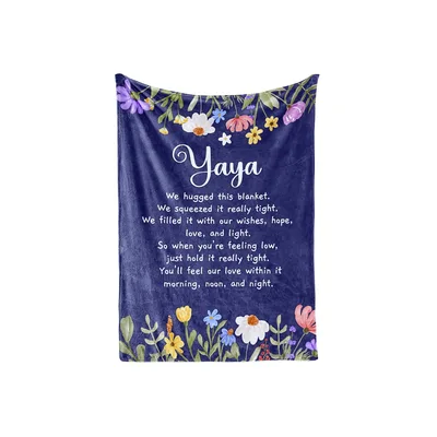 Yaya We Hugged Blanket: A Poetic Gift for Grandma with Wildflowers