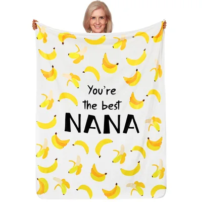 You're the Best Nana Blanket with Banana Pattern