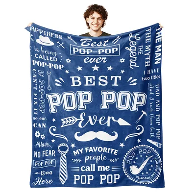 Best Pop Pop Ever Blanket Features Tool Icons and Quotes