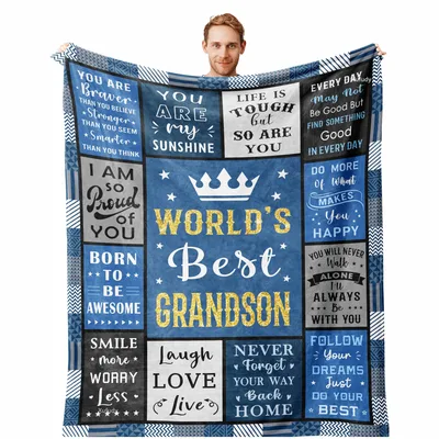 World's Best Grandson Blanket: Inspirational Quotes for Family