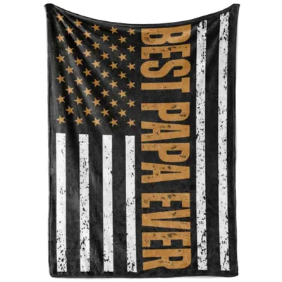 Papa American Flag Blanket: Best Papa Ever Design for Grandfathers
