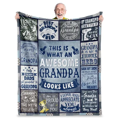 Grandpa Sayings Collage Blanket: Awesome Grandpa Design