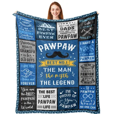 Grandpa Pawpaw Word Blanket: Best No. 1 The Man The Myth The Legend