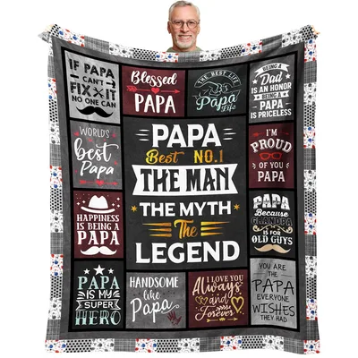 Papa Best No.1 Patchwork Blanket - The Man, Myth, and Legend Design