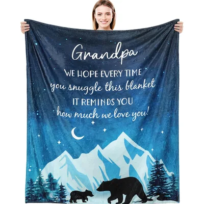 Grandpa Bear Mountains Night Blanket: A Sentimental Gift for Family