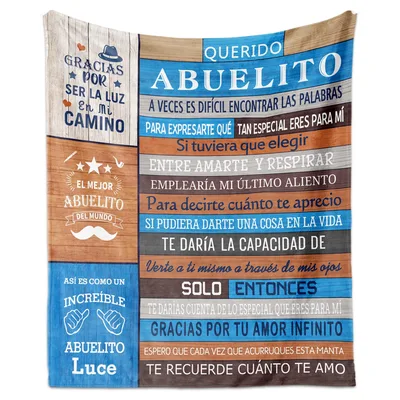 Spanish Grandpa Letter Blanket features a heartfelt Spanish